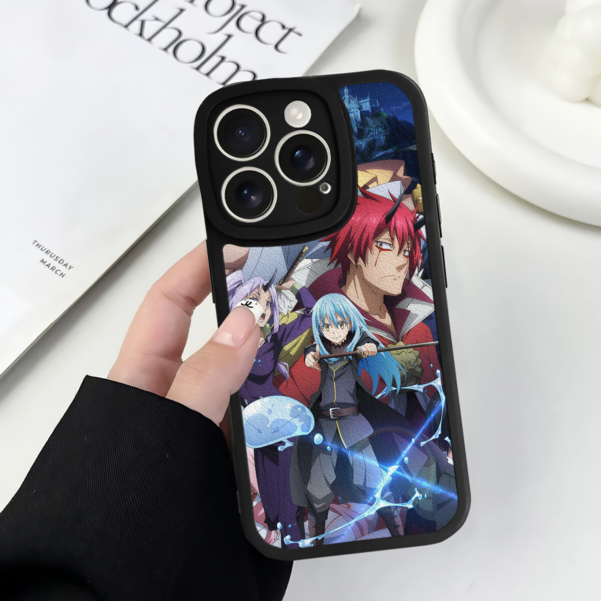 （画像用） 転スラ Regarding Reincarnated to Slime 【iPhone 16シリーズ対応】シリコンスマホケース（レザー調） 材質：シリコン
